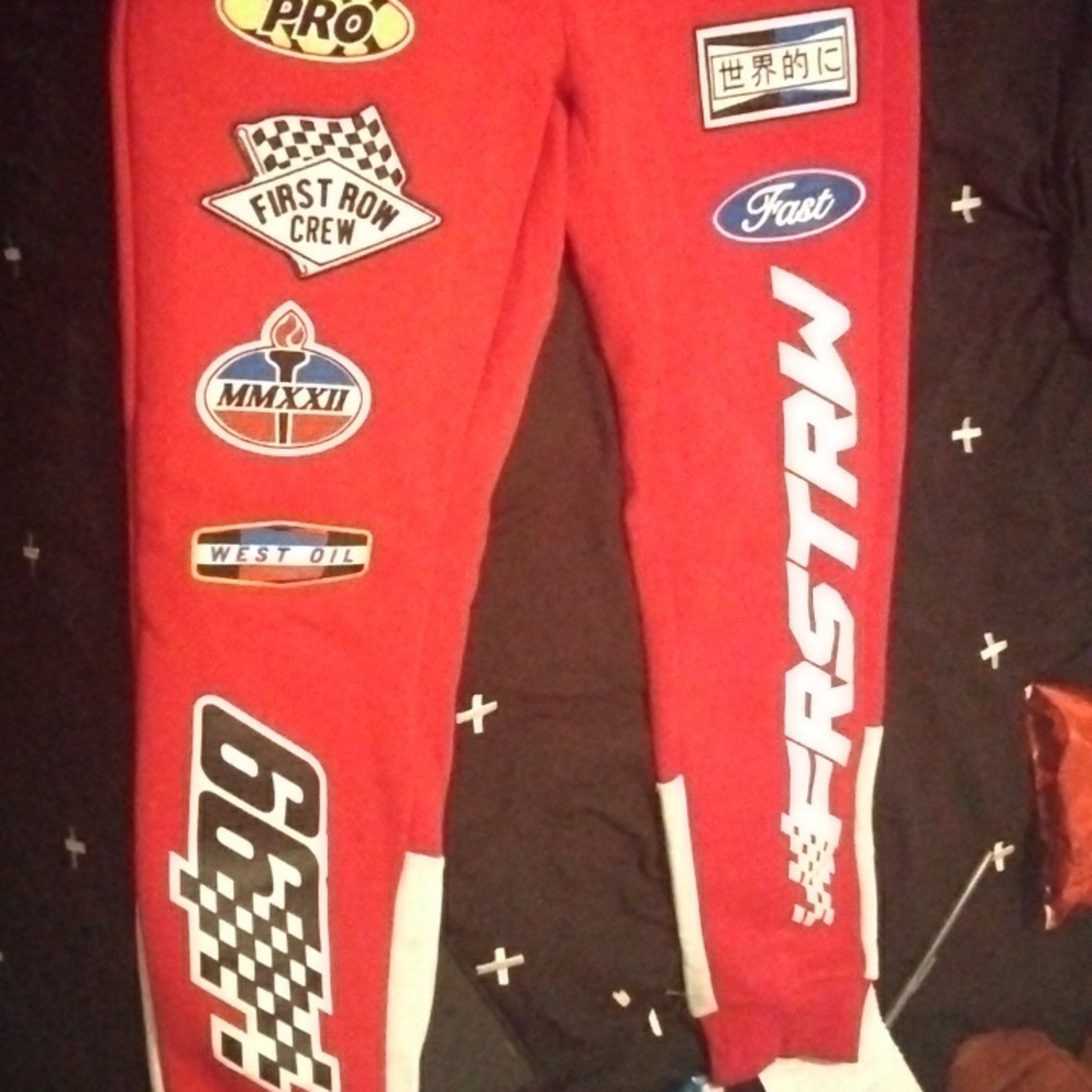 First Row jogging pants (red) size large